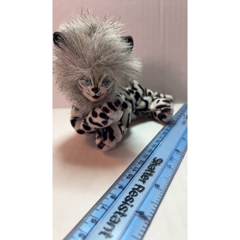 Vintage Leopard Plush with Porcelain Face